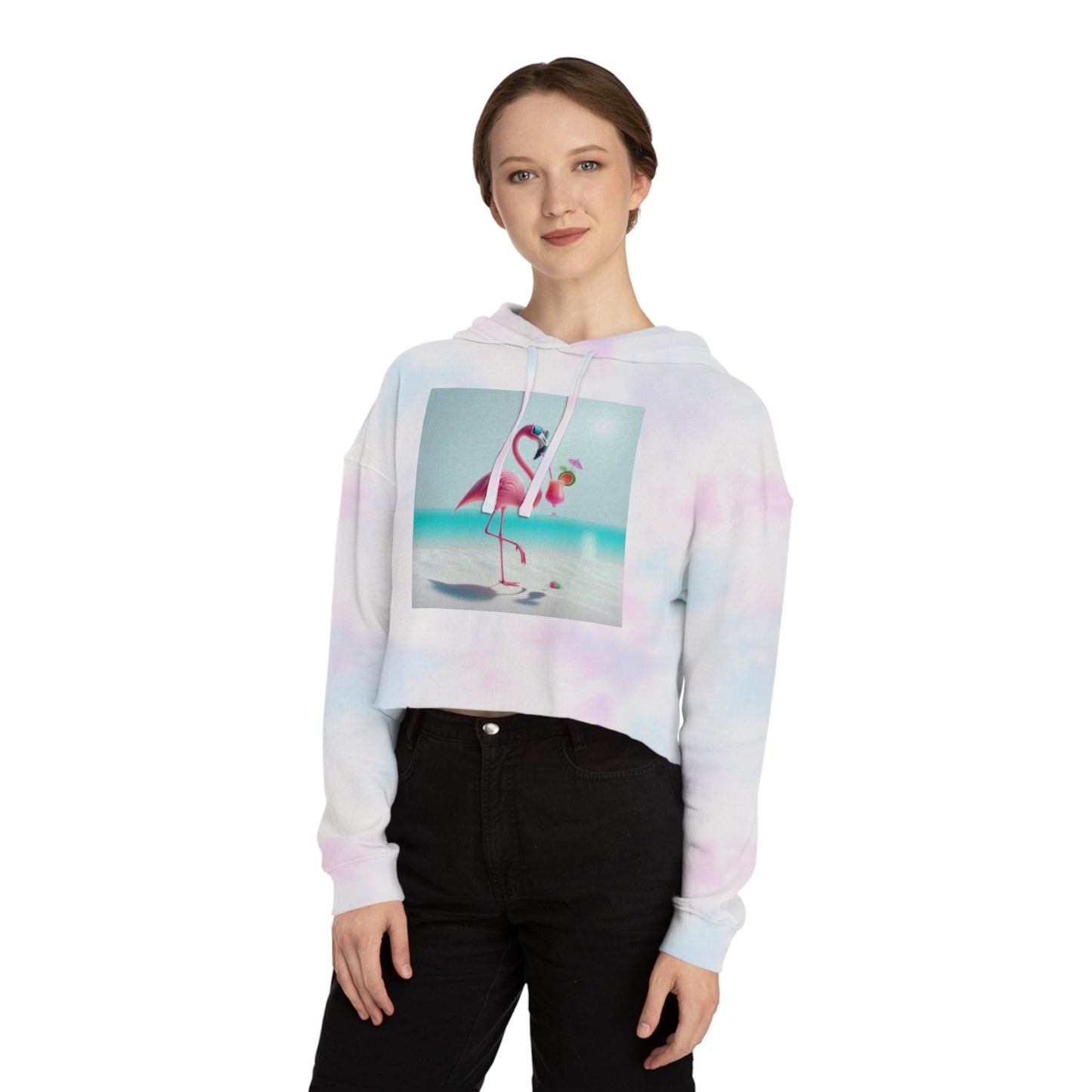 Flamingo Cropped Hoodie