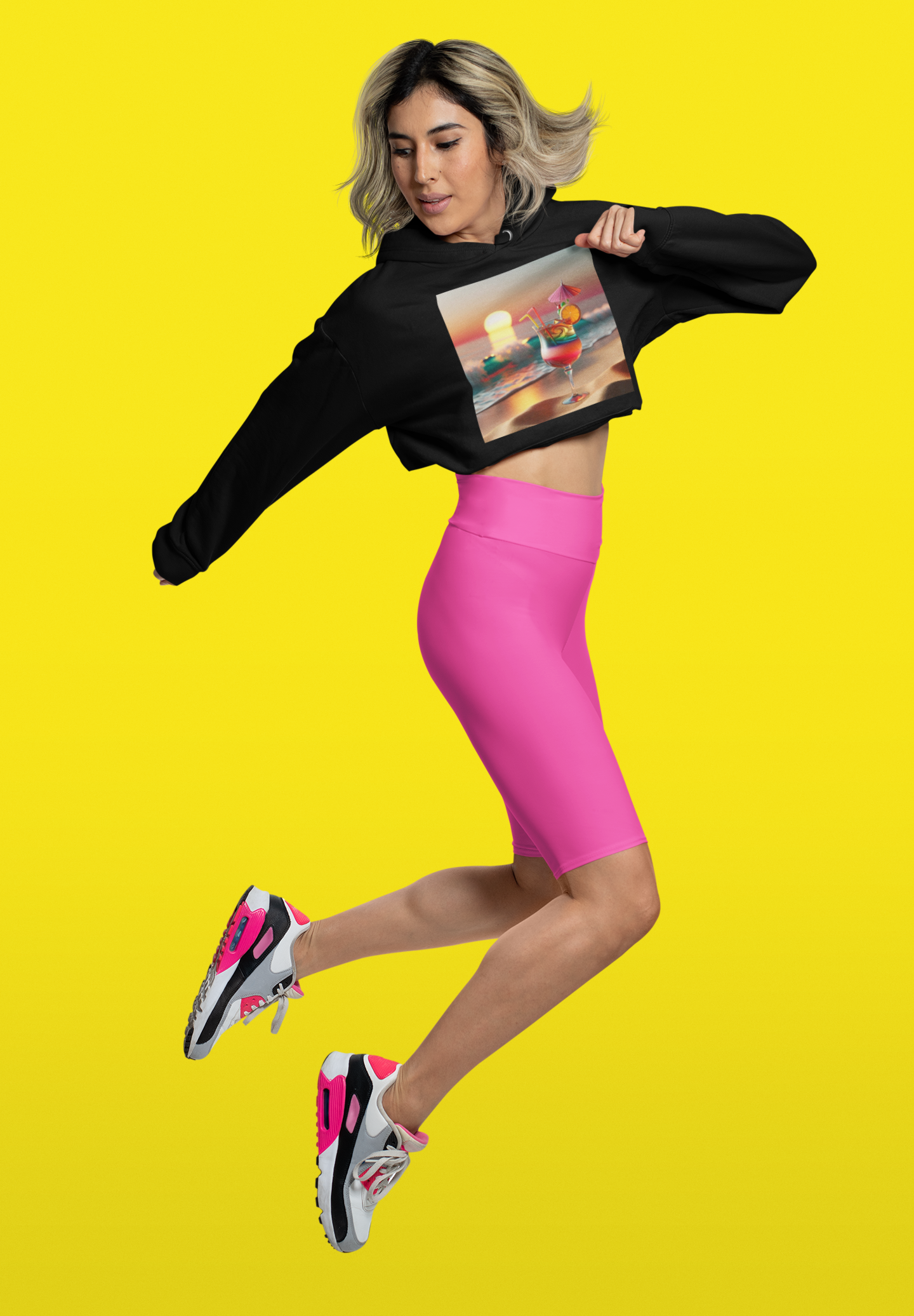 Channeling Summer, Women's Cropped Hoodie