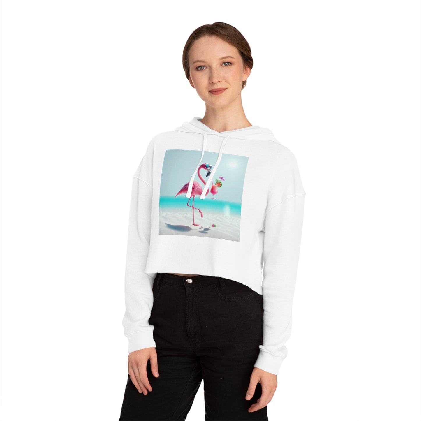 Flamingo Cropped Hoodie