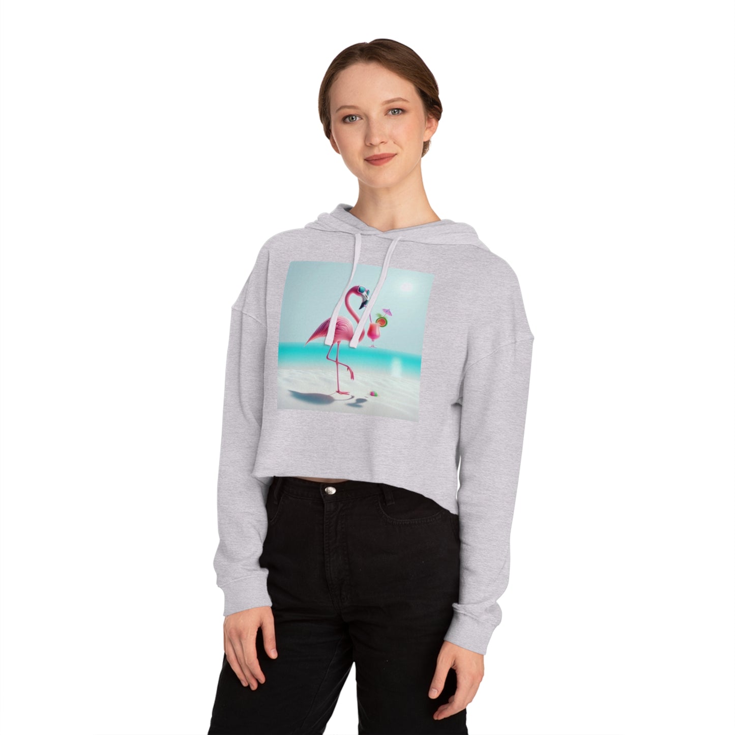 Flamingo Cropped Hoodie