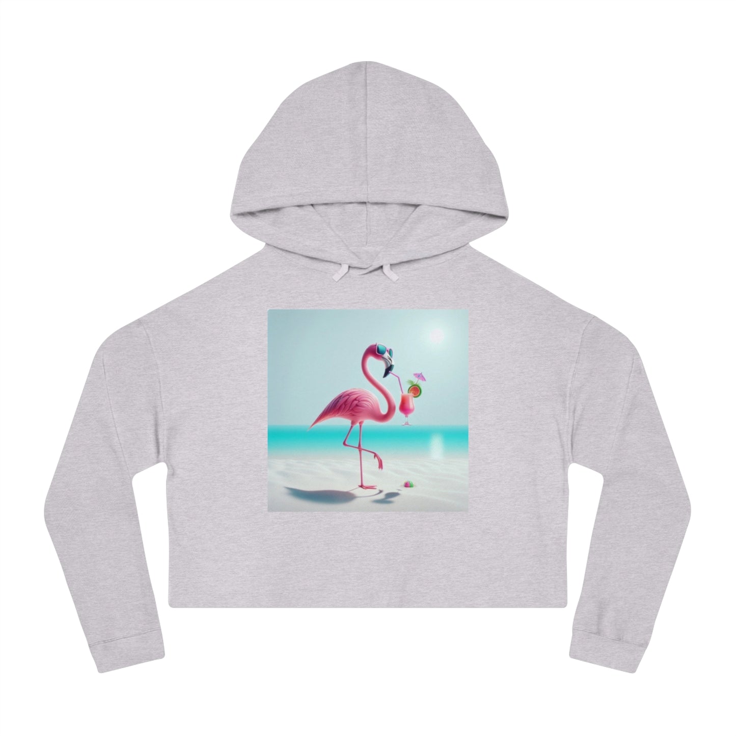 Flamingo Cropped Hoodie