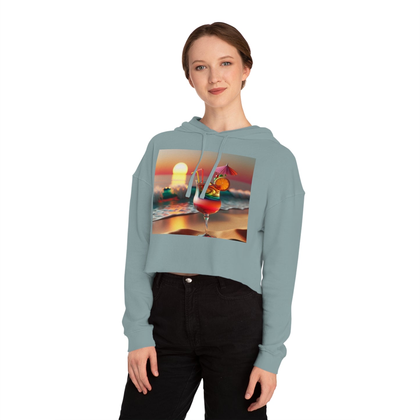 Channeling Summer, Women's Cropped Hoodie