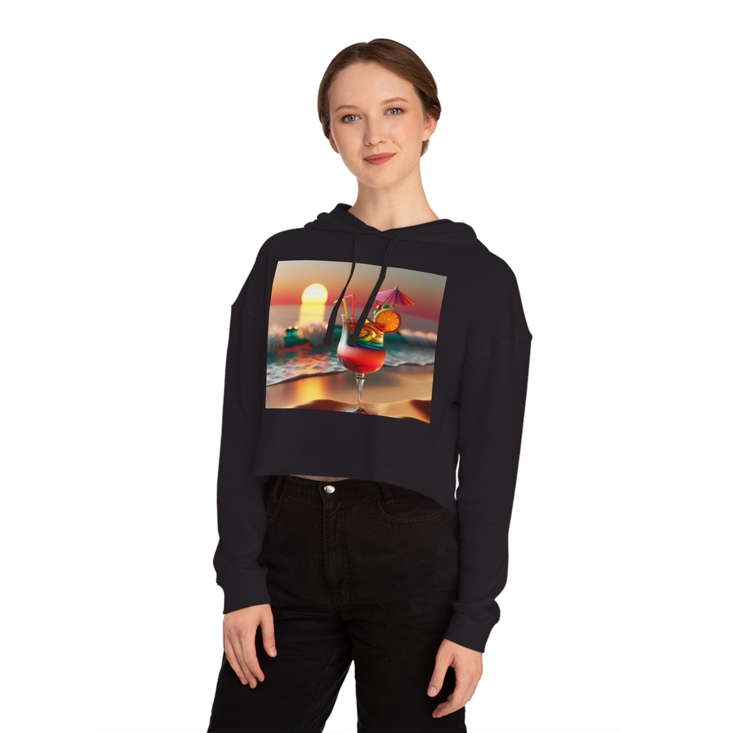 Channeling Summer, Women's Cropped Hoodie