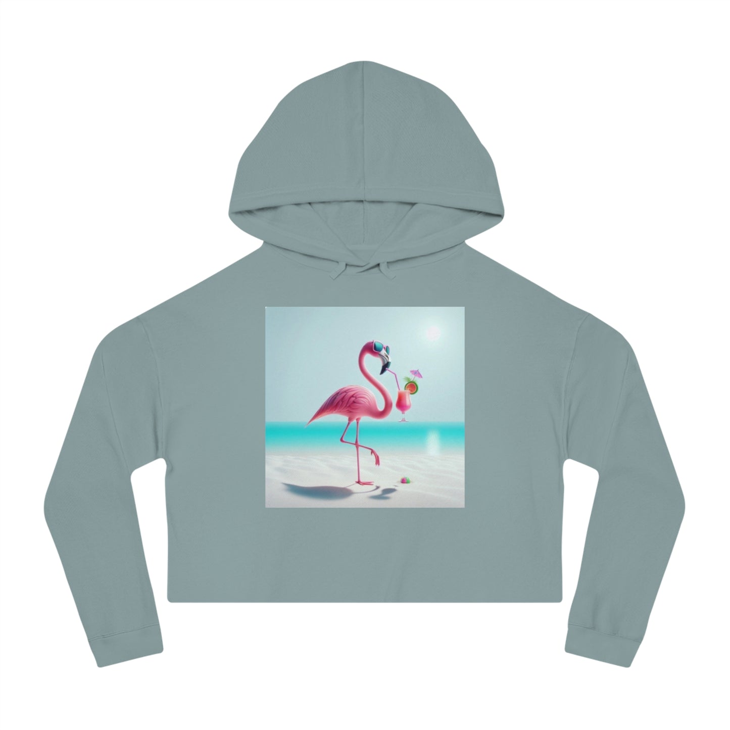 Flamingo Cropped Hoodie