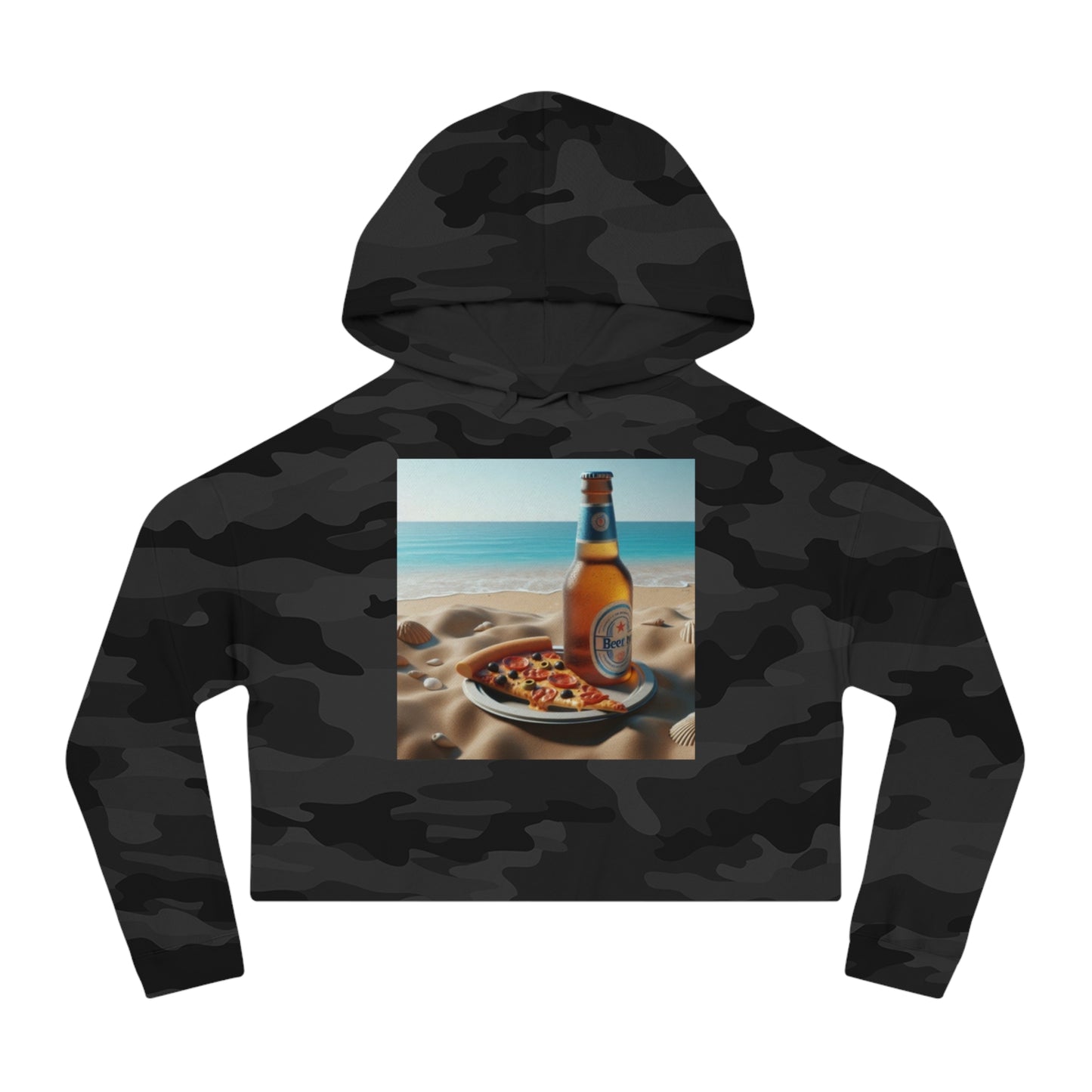 Beer and Pizza Cropped Hoodie