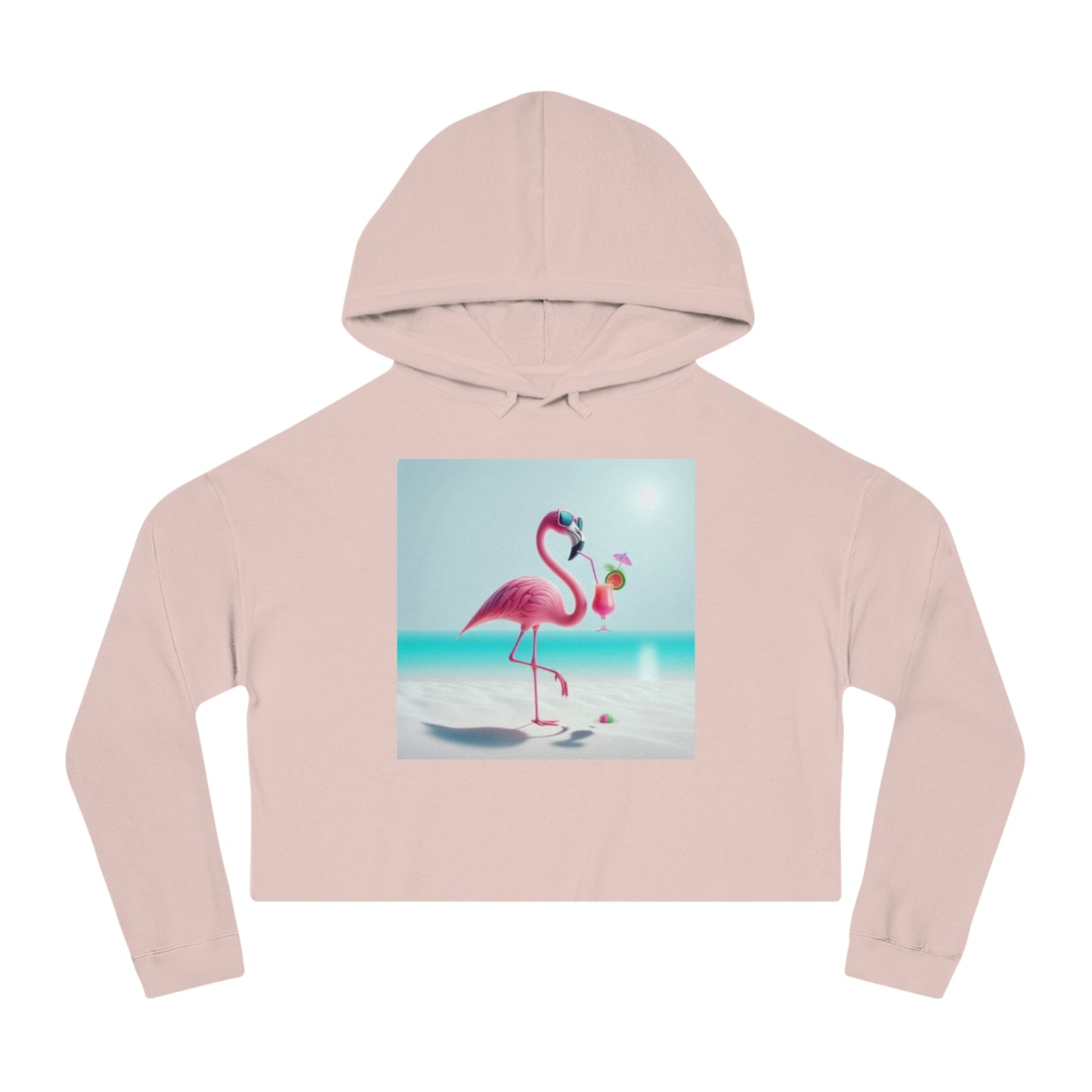 Flamingo Cropped Hoodie