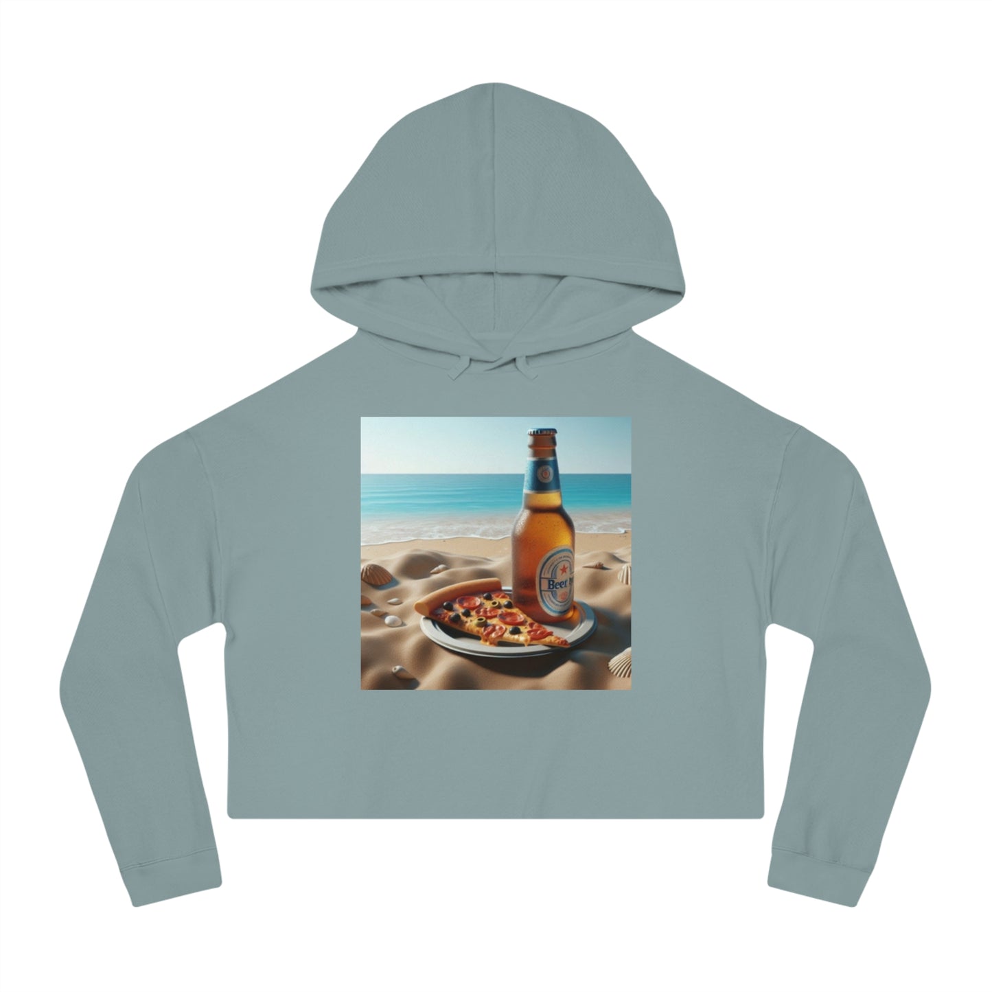 Beer and Pizza Cropped Hoodie