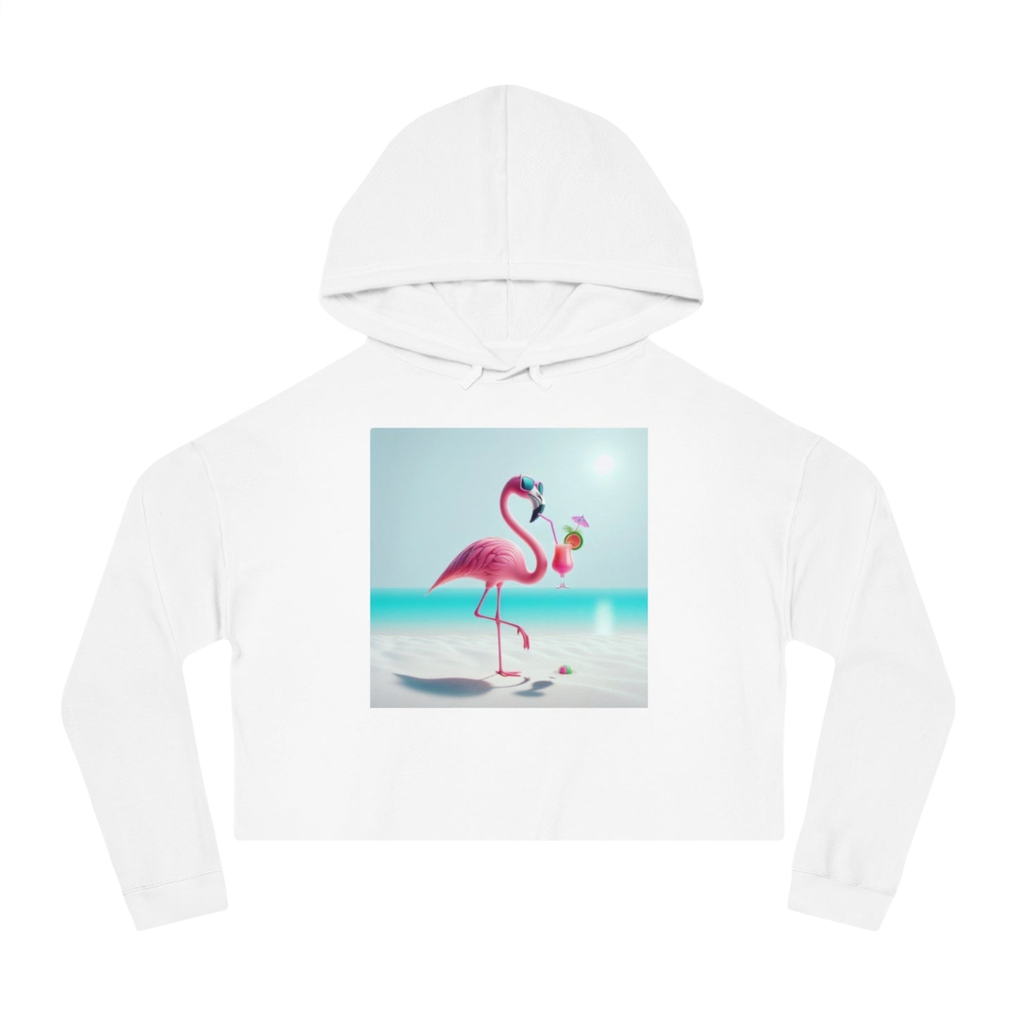 Flamingo Cropped Hoodie