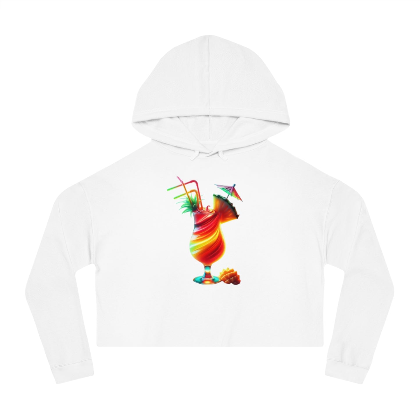 Cropped Hooded Sweatshirt - Cocktail Summer Vibes