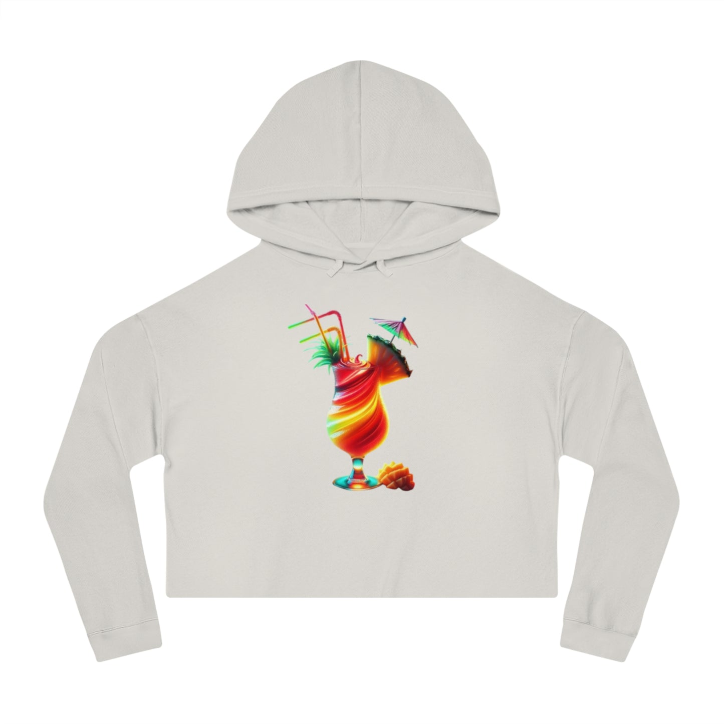 Cropped Hooded Sweatshirt - Cocktail Summer Vibes