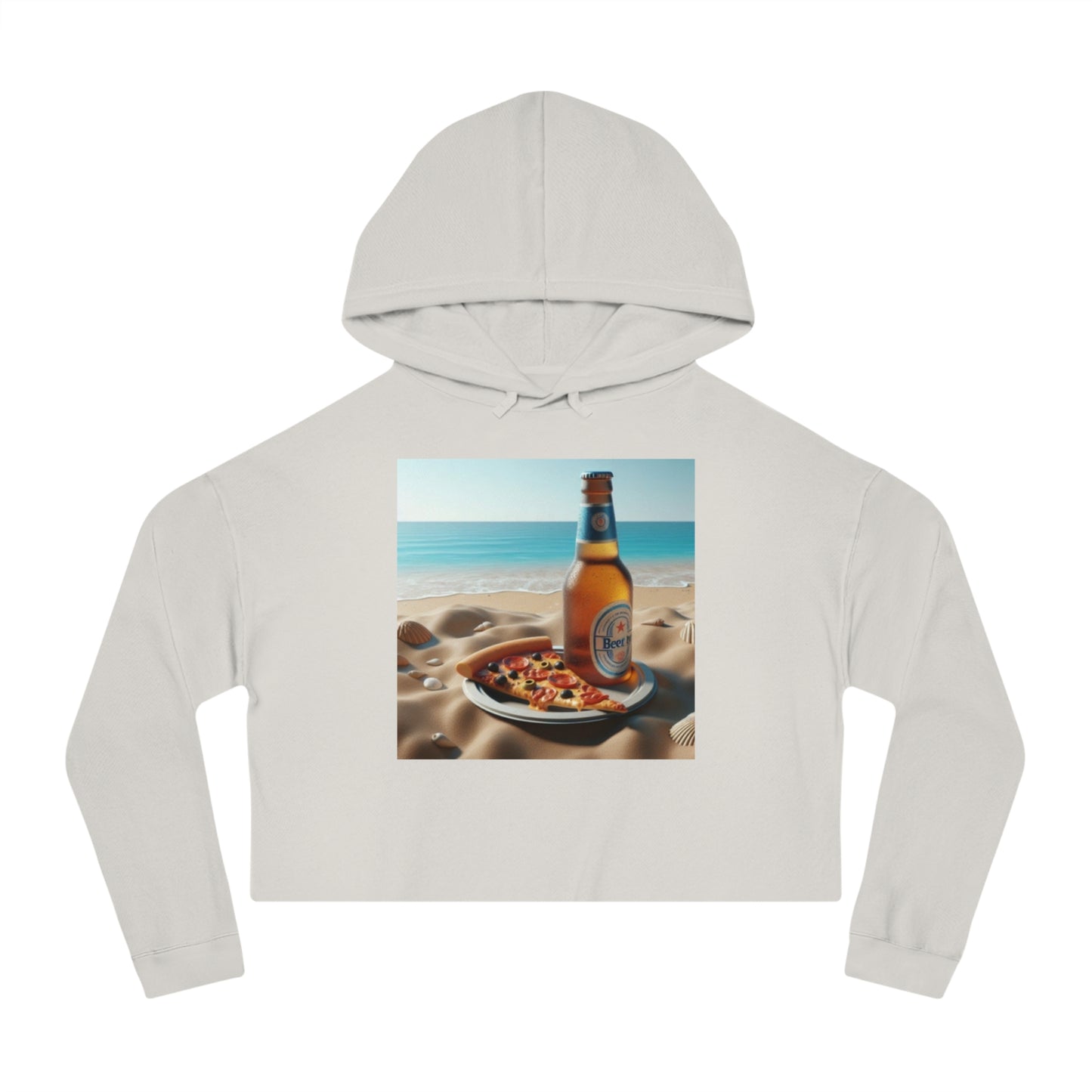 Beer and Pizza Cropped Hoodie