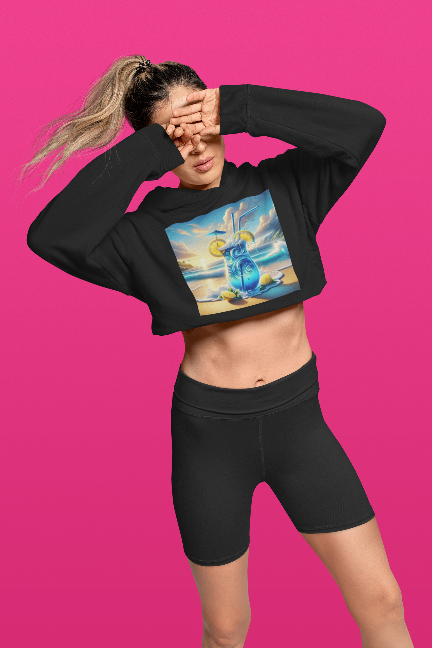 Cropped Hoodie - Summer Cocktail Vibes
