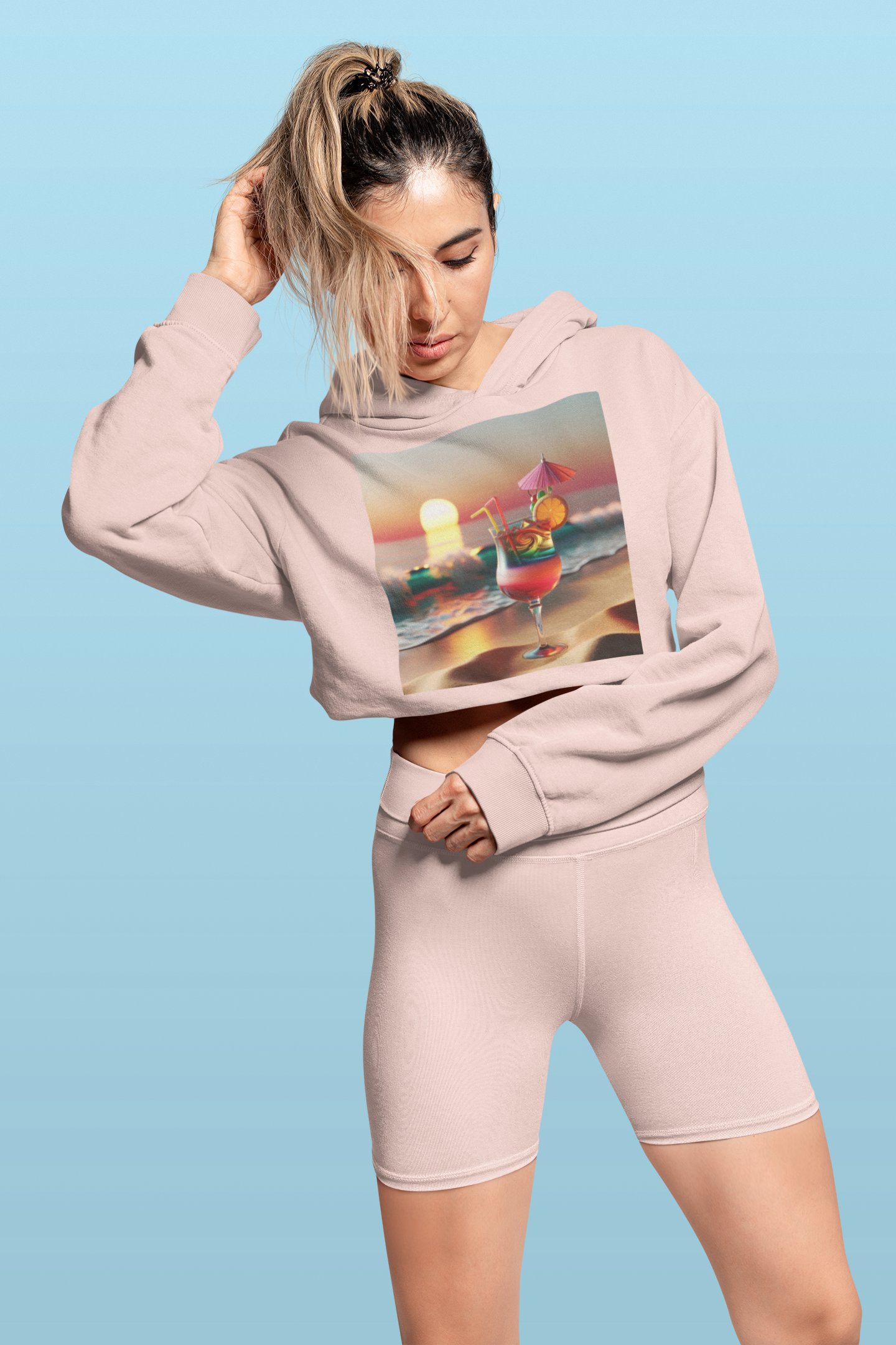 Channeling Summer, Women's Cropped Hoodie